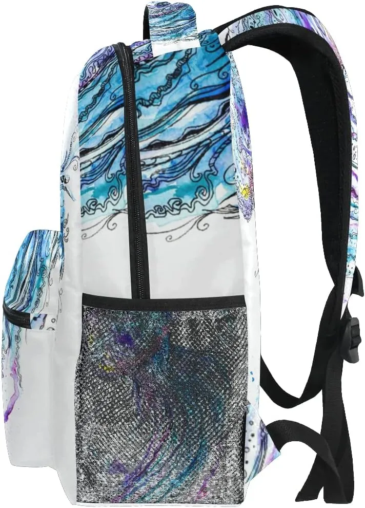 Ocean Jellyfish School Backpack Bookbag for Boys Girls Teens Casual Travel Bag Computer Laptop Daypack
