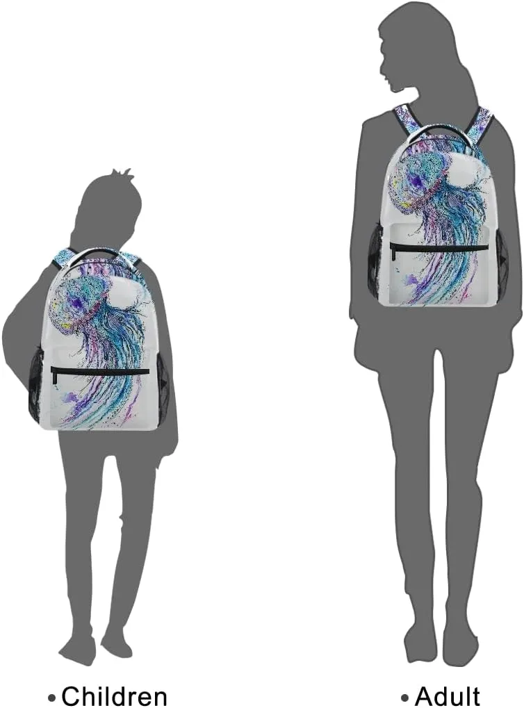 Ocean Jellyfish School Backpack Bookbag for Boys Girls Teens Casual Travel Bag Computer Laptop Daypack