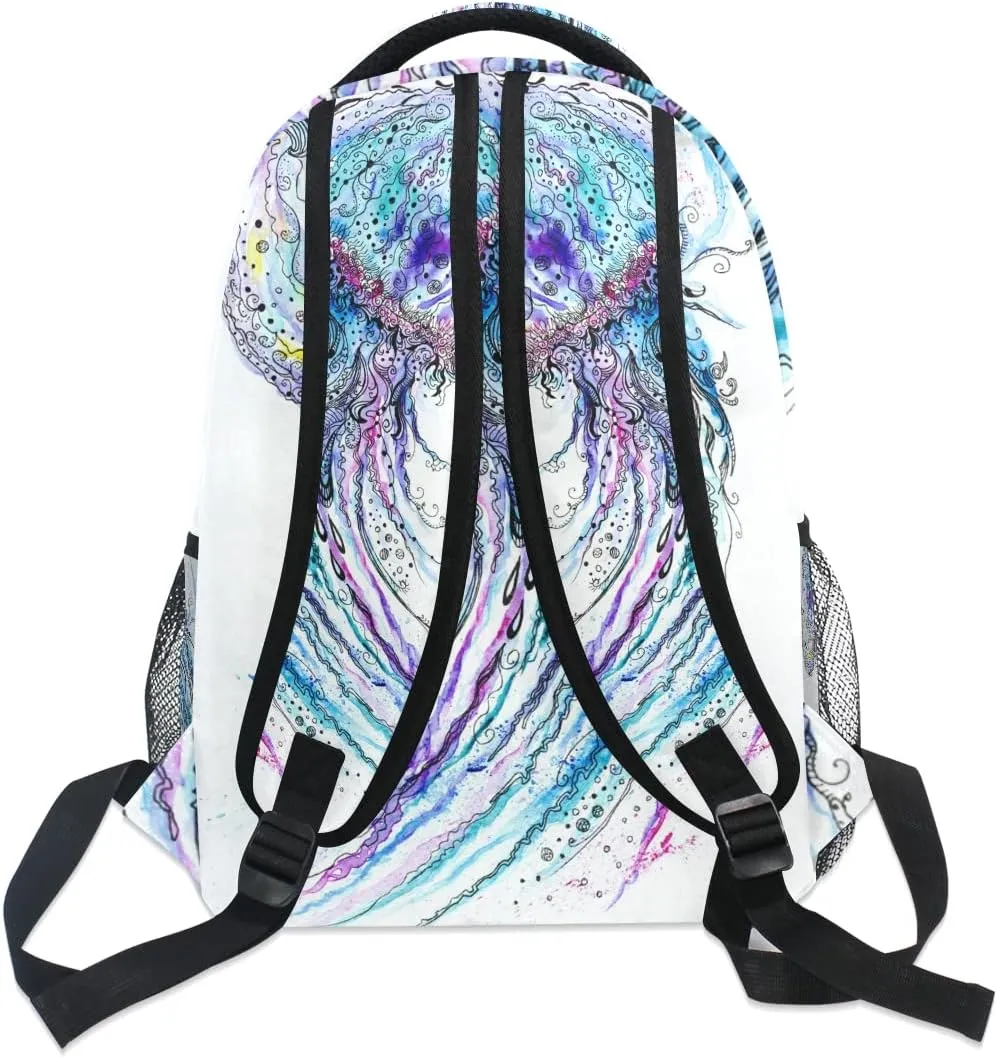 Ocean Jellyfish School Backpack Bookbag for Boys Girls Teens Casual Travel Bag Computer Laptop Daypack