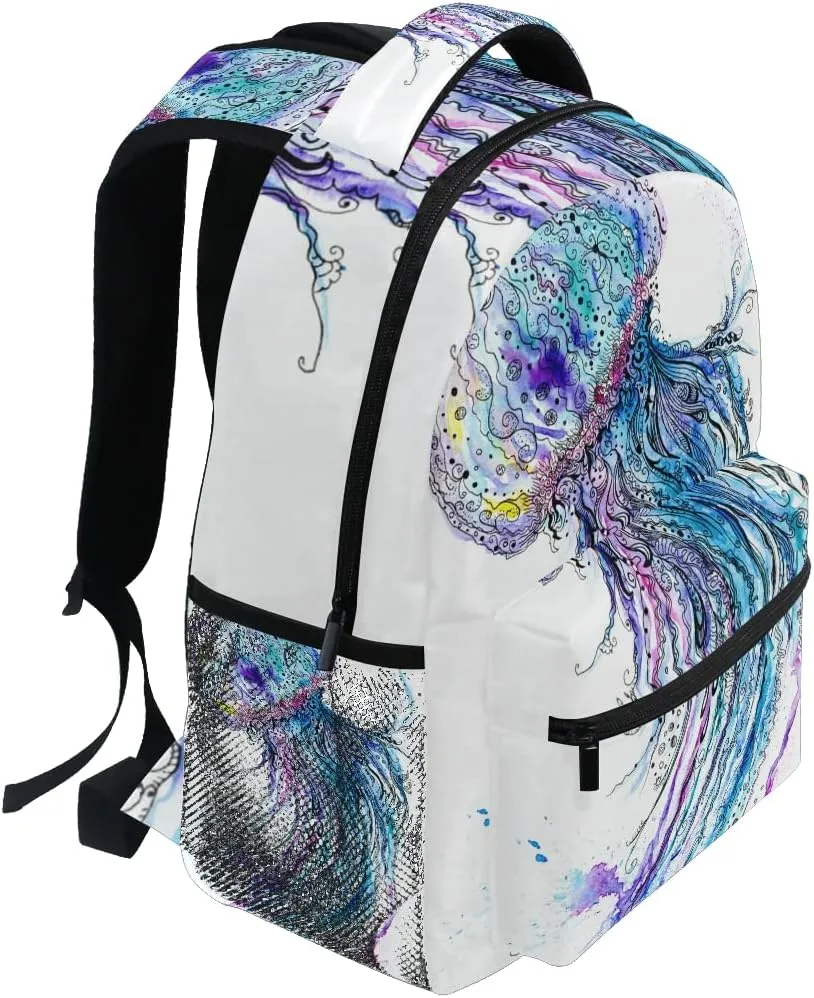 Ocean Jellyfish School Backpack Bookbag for Boys Girls Teens Casual Travel Bag Computer Laptop Daypack