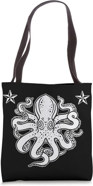 Octopus American Traditional Tattoo Flash Tote Bag