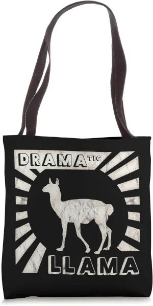 Old School 90s Artwork | Retro Dramatic Llama Silhouette Tote Bag