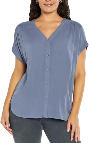 Orvis Women's Short Sleeve Button Front Blouse Shirt