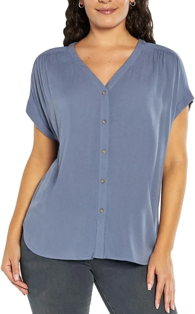 Orvis Women's Short Sleeve Button Front Blouse Shirt