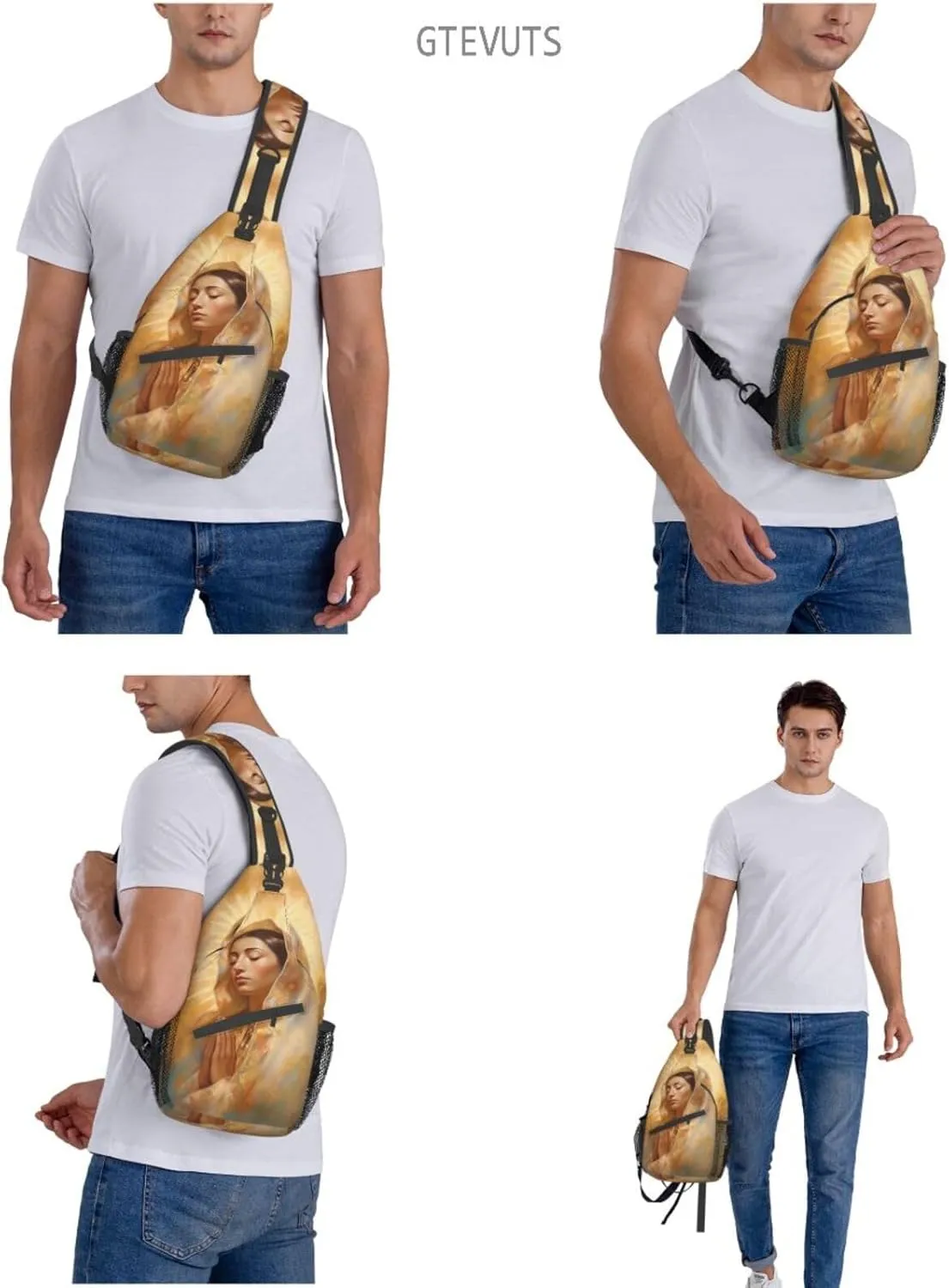 Our Lady Of Guadalupe Sling Backpack Chest Bag Crossbody Shoulder Bag Gym Cycling Travel Hiking Daypack For Men Women