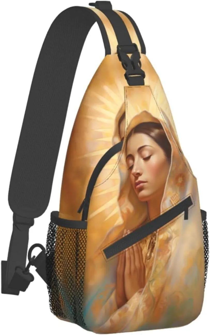 Our Lady Of Guadalupe Sling Backpack Chest Bag Crossbody Shoulder Bag Gym Cycling Travel Hiking Daypack For Men Women