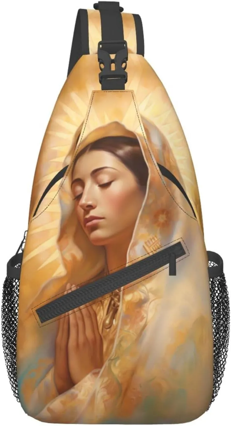 Our Lady Of Guadalupe Sling Backpack Chest Bag Crossbody Shoulder Bag Gym Cycling Travel Hiking Daypack For Men Women