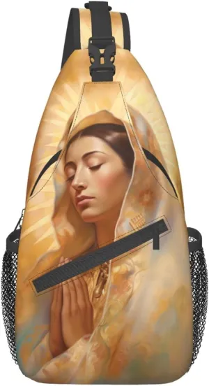 Our Lady Of Guadalupe Sling Backpack Chest Bag Crossbody Shoulder Bag Gym Cycling Travel Hiking Daypack For Men Women