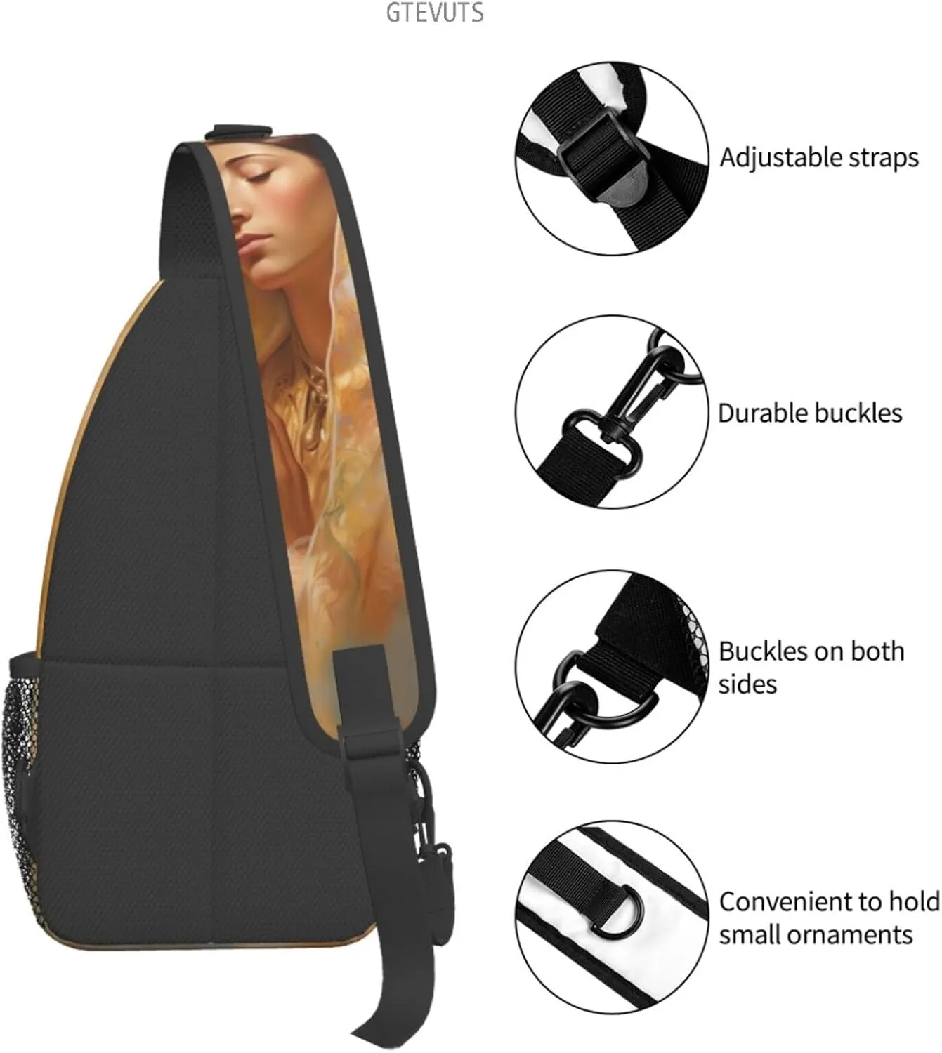 Our Lady Of Guadalupe Sling Backpack Chest Bag Crossbody Shoulder Bag Gym Cycling Travel Hiking Daypack For Men Women