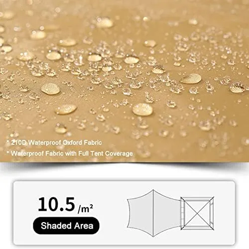 Outdoor Double Pop Up Tents for Camping, 4-Person Instant Blackout Tents for Family with Vestibule and Rainfly, 4 Season Lightweight Family Bell Tents, Easy to Assemble (Black 240*