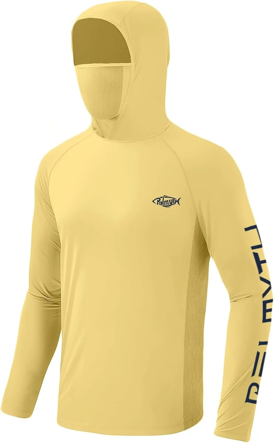 Palmyth Fishing Shirts for Men Long Sleeve UPF 50  Sun Protection Fishing Hoodie with UV Vented Neck Gaiter