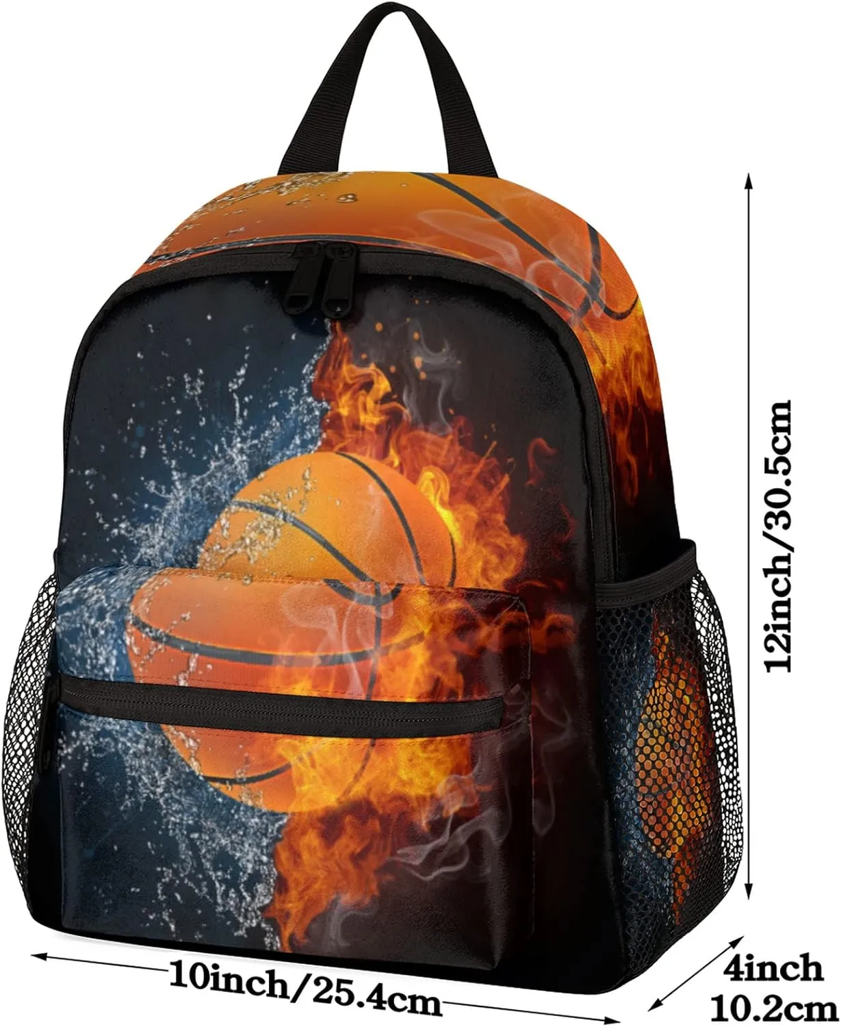 Pardick Basketball Kids Backpack Sport Cute Toddler Backpack for Boys Girls with Chest Strap Lightweight Kindergarten Children Schoolbag Nursery Elementary Travel Bag