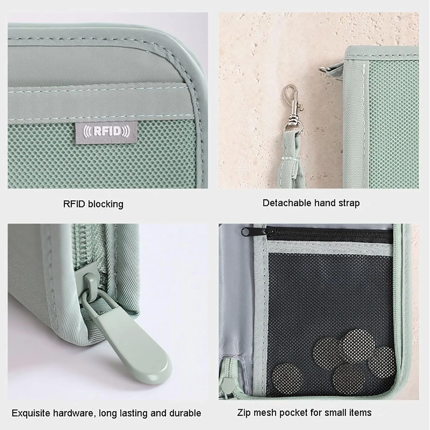 Passport Wallet,Multi-Function RFID Blocking Passport Holder, Document Organiser, Waterproof Family Travel Wallet Card Organiser for Men Women (Grey)