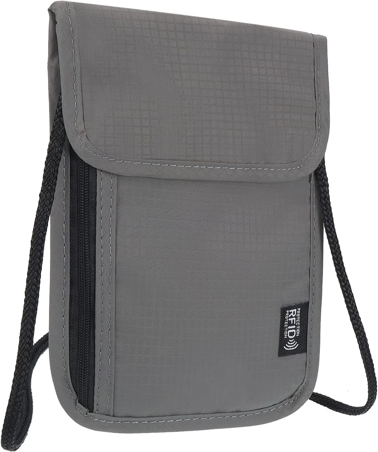 PATIKIL Neck Wallet, Passport Holder Neck Pouch RFID Blocking Waterproof Neck Travel Wallet for Women & Men, Gray