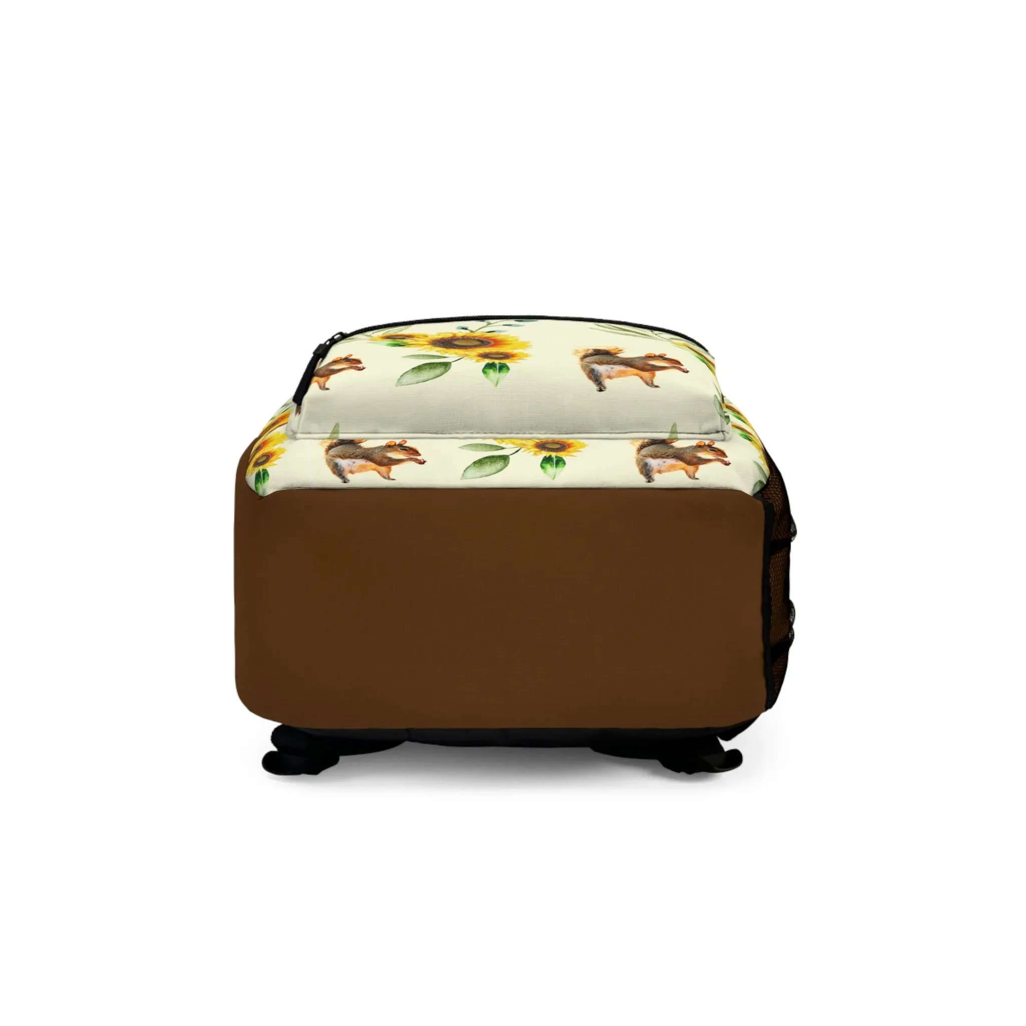 Pattern of Happy Squirrel and Sunflowers Backpack