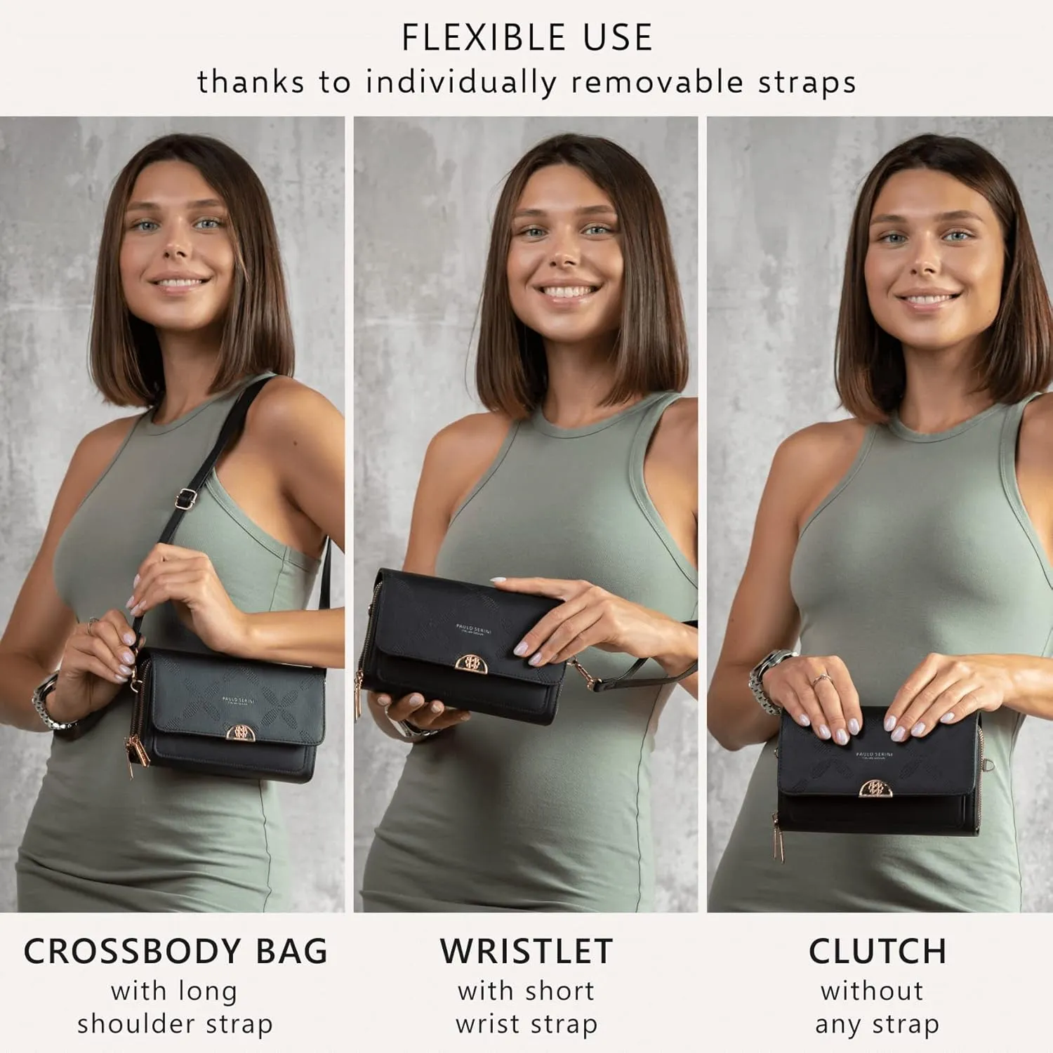 PAULO SERINI® Crossbody bag for Women - Phone Wallet Clutch Handbag - Women’s Wristlet Purses - Birthday Gifts for Women