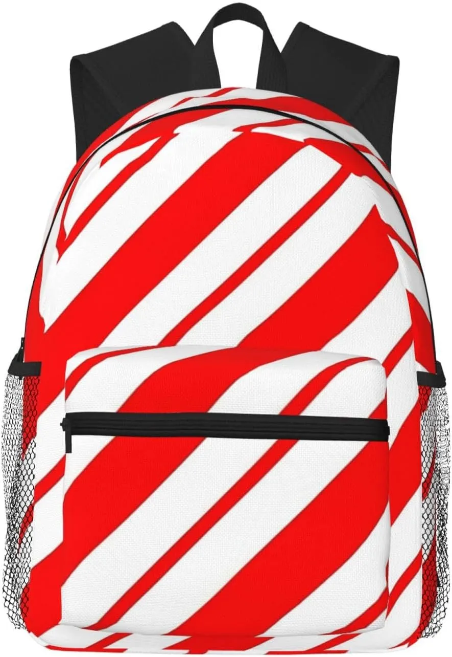 Peppermint Stripes Lightweight Packable Backpack Travel Casual Hiking Daypack Foldable Backpack For Men Women