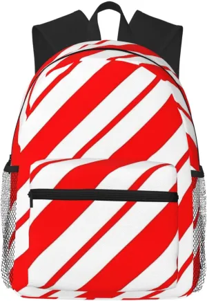 Peppermint Stripes Lightweight Packable Backpack Travel Casual Hiking Daypack Foldable Backpack For Men Women
