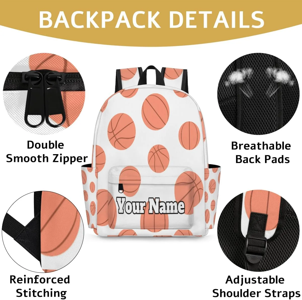 Personalized Basketball Preschool Toddler Backpack for Boys Girls Custom Kids Name Small Bookbags Kindergarten Elementary Backpack, Basketball Pattern