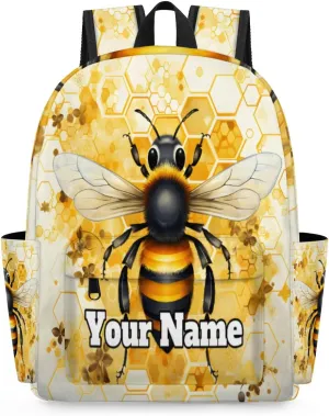 Personalized Bumblebee Preschool Toddler Backpack for Boys Girls Custom Kids Name Small Bookbags Kindergarten Elementary Backpack, Animal Bee