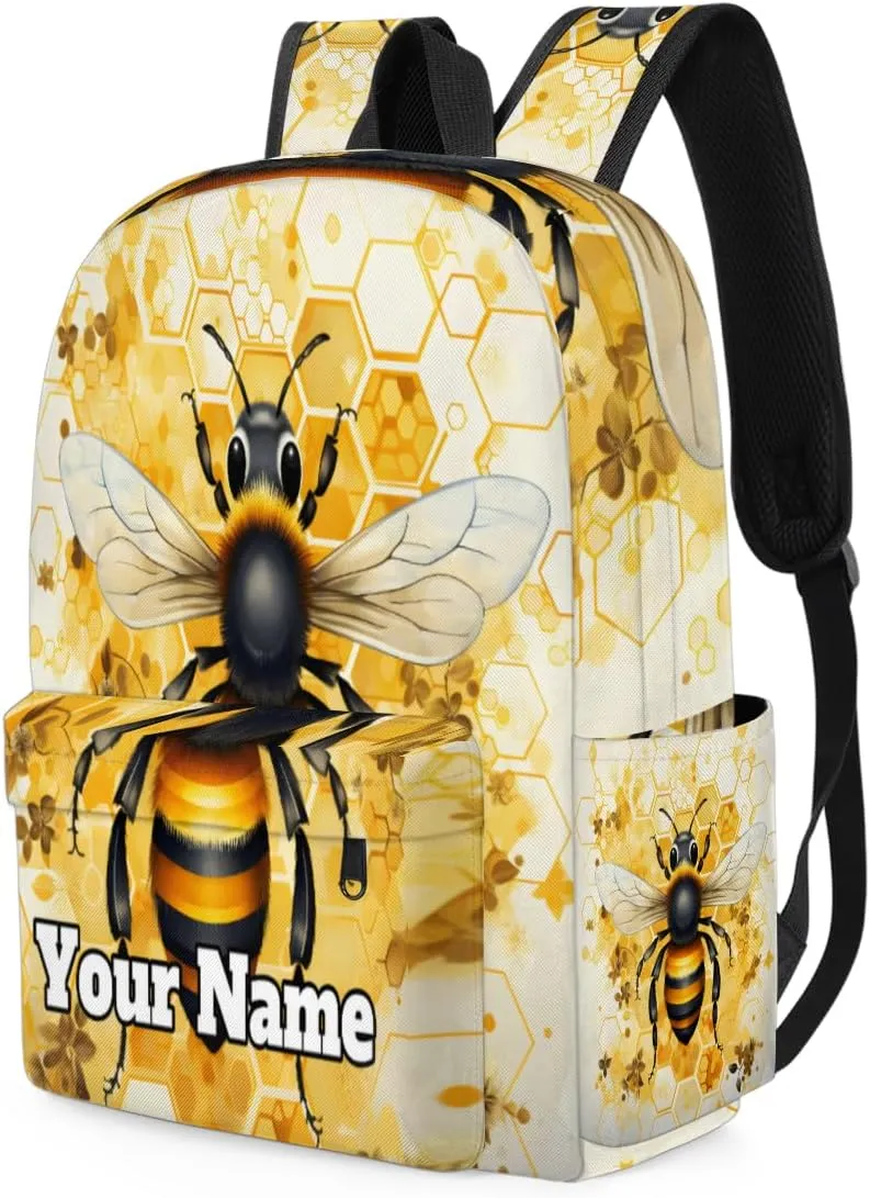 Personalized Bumblebee Preschool Toddler Backpack for Boys Girls Custom Kids Name Small Bookbags Kindergarten Elementary Backpack, Animal Bee