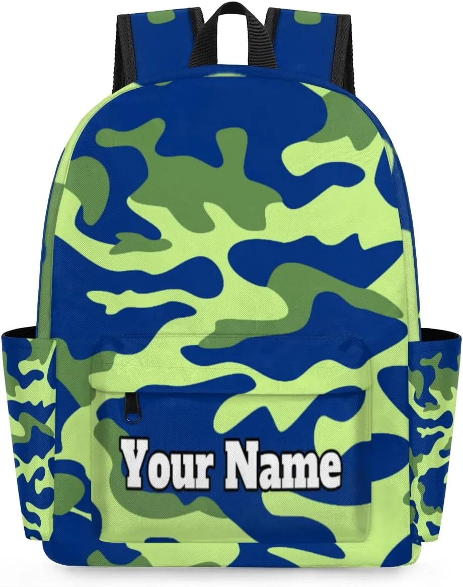 Personalized Camo Preschool Toddler Backpack for Boys Girls Custom Kids Name Small Bookbags Kindergarten Elementary Backpack, Printed Camo