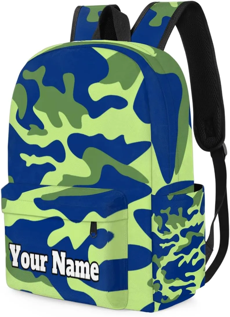 Personalized Camo Preschool Toddler Backpack for Boys Girls Custom Kids Name Small Bookbags Kindergarten Elementary Backpack, Printed Camo