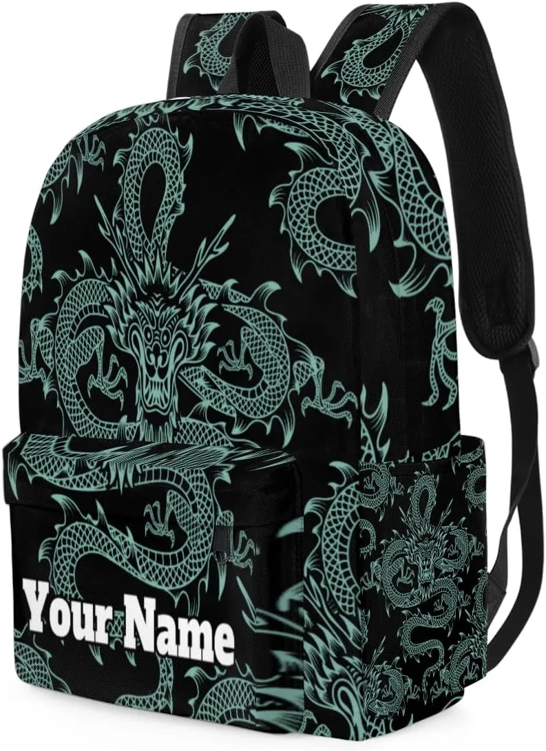 Personalized Chinese Dragon Preschool Toddler Backpack for Boys Girls Custom Kids Name Small Bookbags Kindergarten Elementary Backpack, Dragon Print