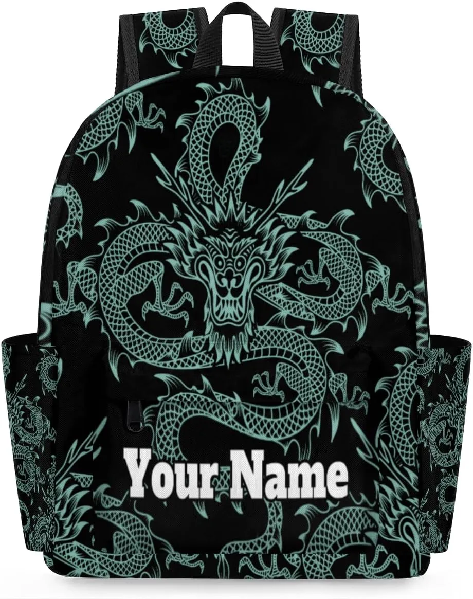 Personalized Chinese Dragon Preschool Toddler Backpack for Boys Girls Custom Kids Name Small Bookbags Kindergarten Elementary Backpack, Dragon Print
