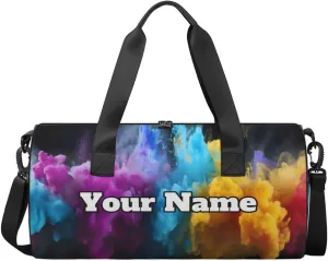 Personalized Color Pigments Sport Gym Bag, Custom Name Duffel Bags for Men, Waterproof Custom Sport Duffel Bag, Gymnastics Dance, Pigments