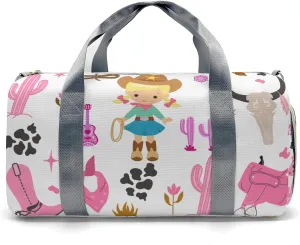 Personalized Cowgirl Retro Western Duffel Bag,Customized Sport Player Travel Bag for Gifts
