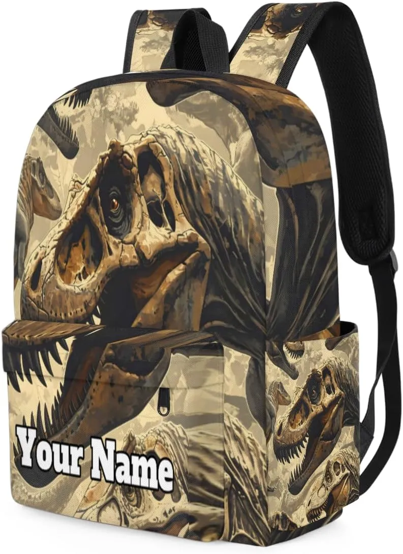 Personalized Dinosaur Skull Preschool Toddler Backpack for Boys Girls Custom Kids Name Small Bookbags Kindergarten Elementary Backpack, Animal Skull