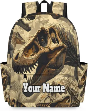 Personalized Dinosaur Skull Preschool Toddler Backpack for Boys Girls Custom Kids Name Small Bookbags Kindergarten Elementary Backpack, Animal Skull