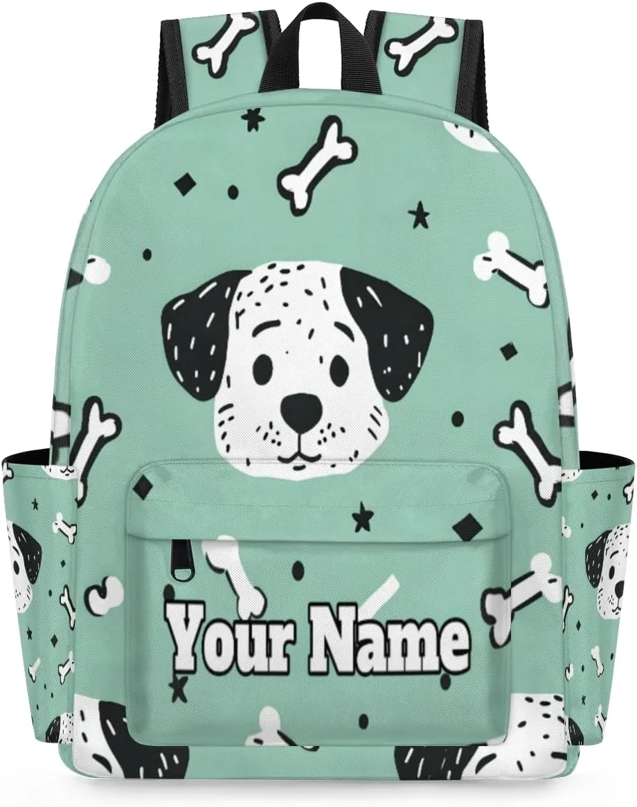 Personalized Dog Preschool Toddler Backpack for Boys Girls Custom Kids Name Small Bookbags Kindergarten Elementary Backpack, Paw Print Bones