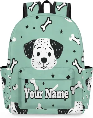 Personalized Dog Preschool Toddler Backpack for Boys Girls Custom Kids Name Small Bookbags Kindergarten Elementary Backpack, Paw Print Bones