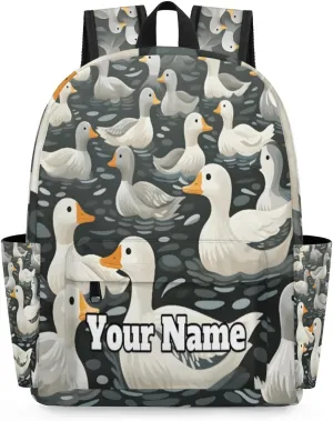 Personalized Duck Preschool Toddler Backpack for Boys Girls Custom Kids Name Small Bookbags Kindergarten Elementary Backpack, Farmhouse Duck