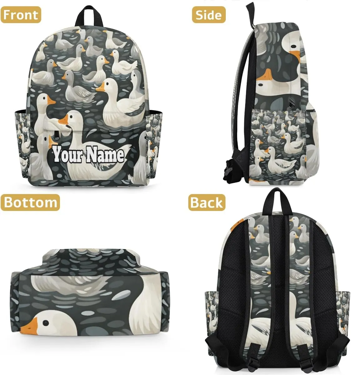 Personalized Duck Preschool Toddler Backpack for Boys Girls Custom Kids Name Small Bookbags Kindergarten Elementary Backpack, Farmhouse Duck