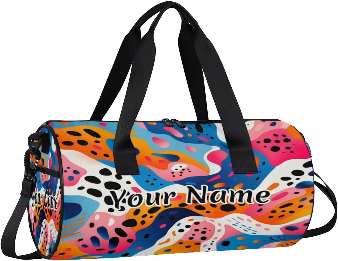 Personalized Duffel Bag for Women, Custom Colorful Abstract Gym Bag for Sports, Waterproof Dance Bag with Name, Lightweight Carryon Gym Bag, Modern Art Graffiti Pattern