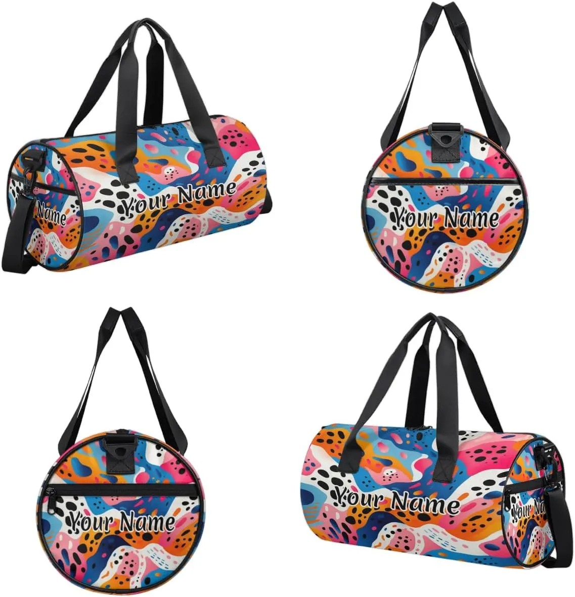 Personalized Duffel Bag for Women, Custom Colorful Abstract Gym Bag for Sports, Waterproof Dance Bag with Name, Lightweight Carryon Gym Bag, Modern Art Graffiti Pattern