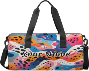 Personalized Duffel Bag for Women, Custom Colorful Abstract Gym Bag for Sports, Waterproof Dance Bag with Name, Lightweight Carryon Gym Bag, Modern Art Graffiti Pattern