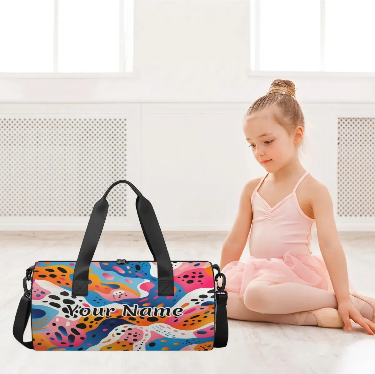 Personalized Duffel Bag for Women, Custom Colorful Abstract Gym Bag for Sports, Waterproof Dance Bag with Name, Lightweight Carryon Gym Bag, Modern Art Graffiti Pattern