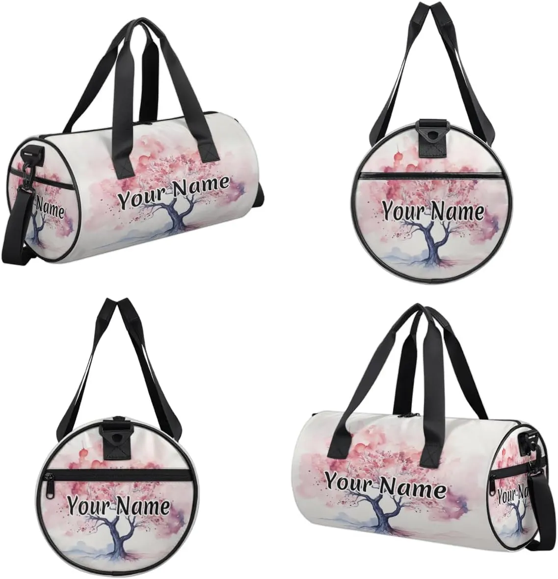 Personalized Duffel Bag for Women, Custom Colorful Tree Gym Bag for Sports, Waterproof Dance Bag with Name, Lightweight Carryon Gym Bag, Abstract Summer Flowers Trees