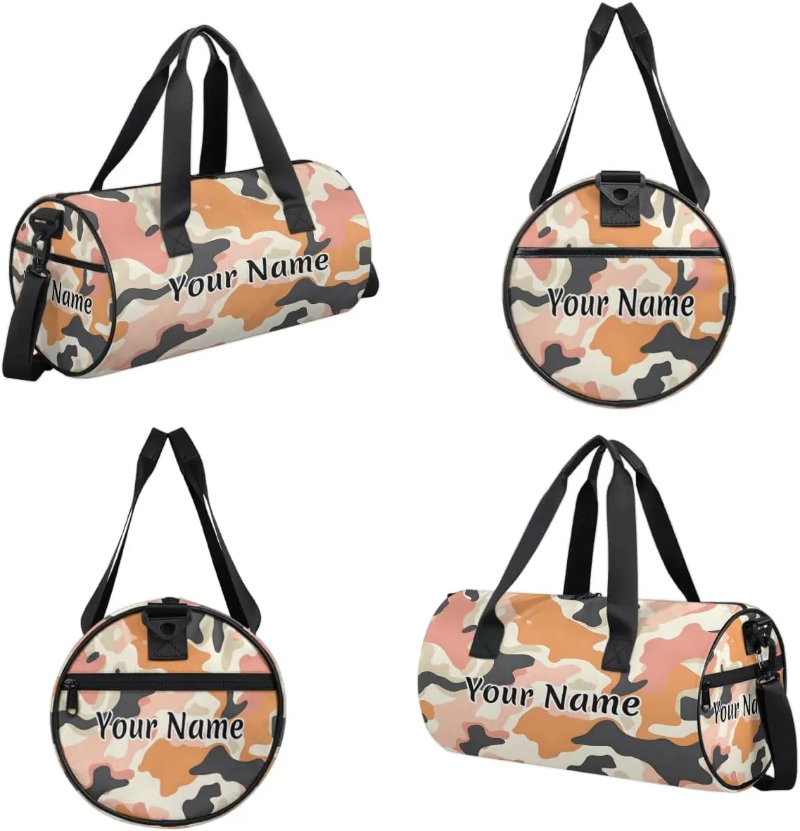 Personalized Duffel Bag for Women, Custom Milk Cow Skin Print Gym Bag for Sports, Waterproof Dance Bag with Name, Lightweight Carryon Gym Bag, Animal Skin