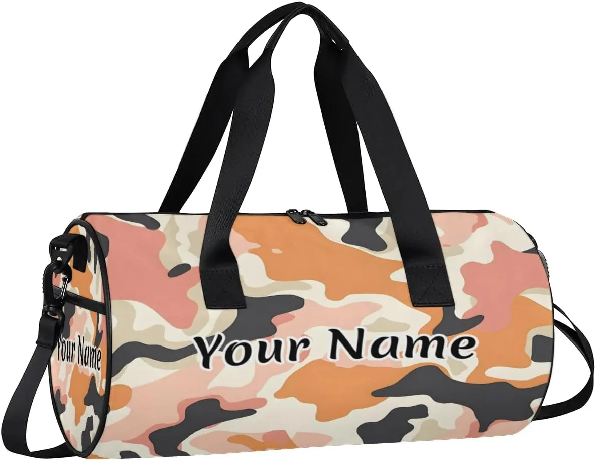 Personalized Duffel Bag for Women, Custom Milk Cow Skin Print Gym Bag for Sports, Waterproof Dance Bag with Name, Lightweight Carryon Gym Bag, Animal Skin