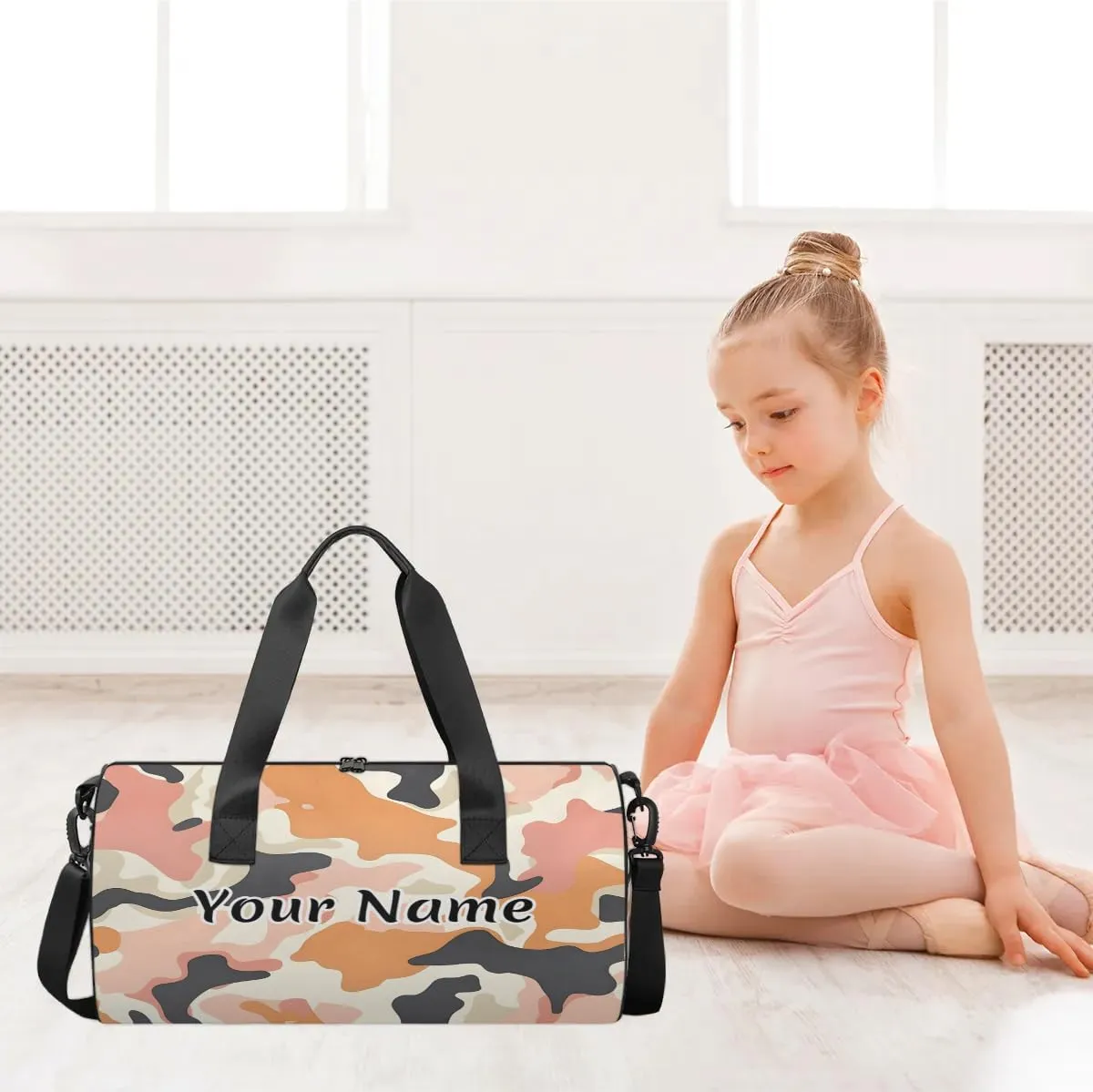Personalized Duffel Bag for Women, Custom Milk Cow Skin Print Gym Bag for Sports, Waterproof Dance Bag with Name, Lightweight Carryon Gym Bag, Animal Skin