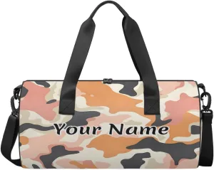 Personalized Duffel Bag for Women, Custom Milk Cow Skin Print Gym Bag for Sports, Waterproof Dance Bag with Name, Lightweight Carryon Gym Bag, Animal Skin