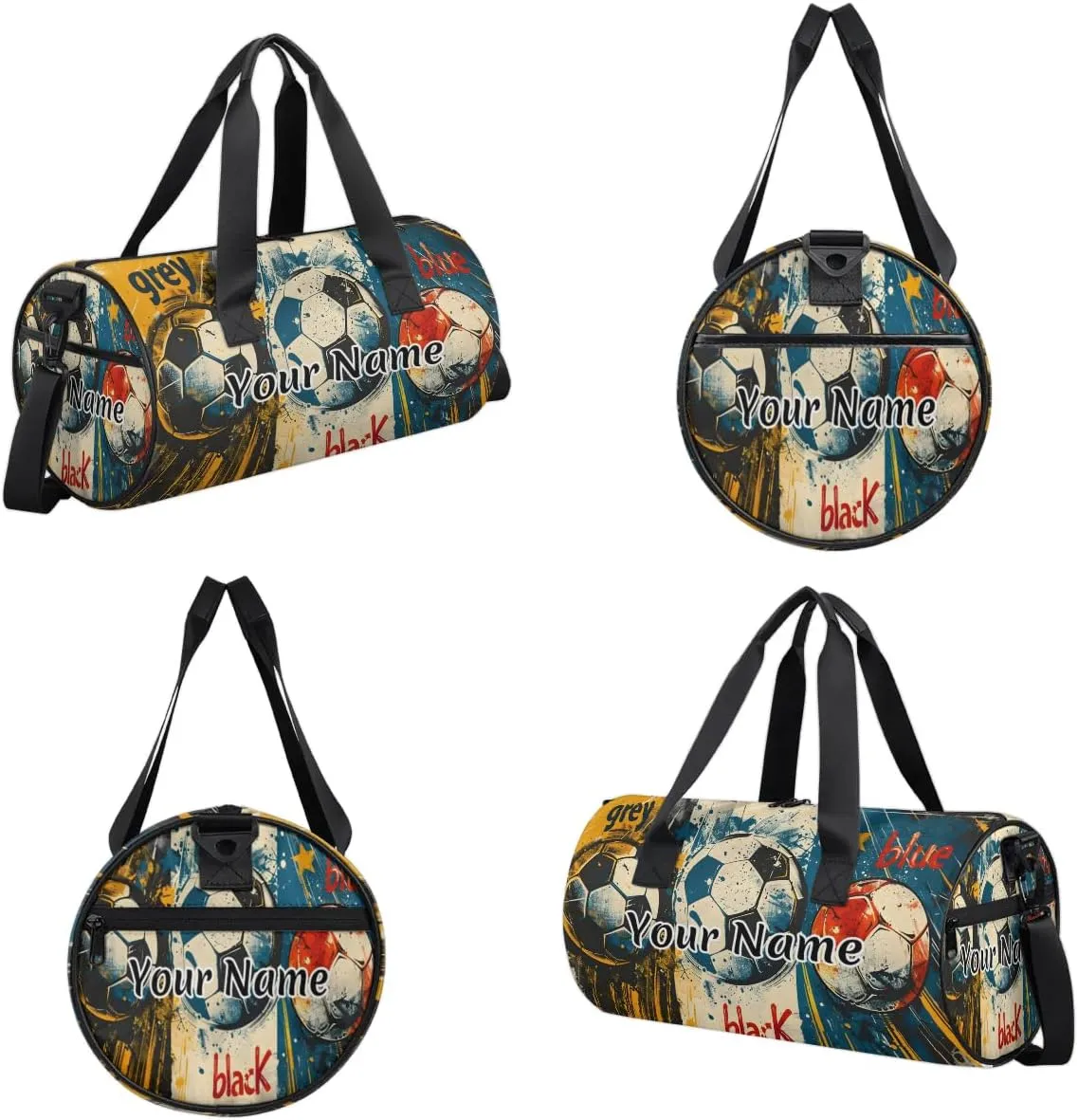 Personalized Duffel Bag for Women, Custom Sports Soccer Gym Bag for Sports, Waterproof Dance Bag with Name, Lightweight Carryon Gym Bag, Soccer Balls