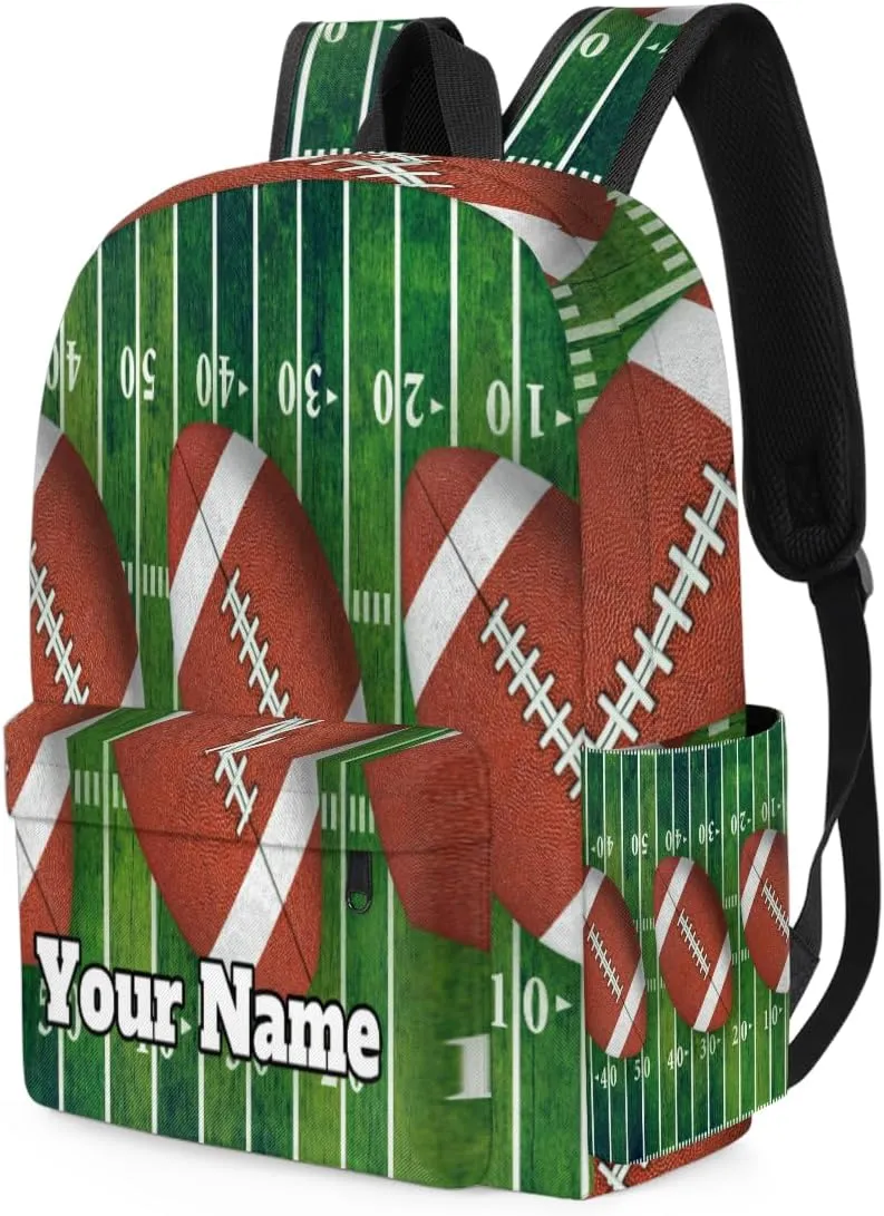 Personalized Football Preschool Toddler Backpack for Boys Girls Custom Kids Name Small Bookbags Kindergarten Elementary Backpack, Football Field