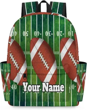 Personalized Football Preschool Toddler Backpack for Boys Girls Custom Kids Name Small Bookbags Kindergarten Elementary Backpack, Football Field