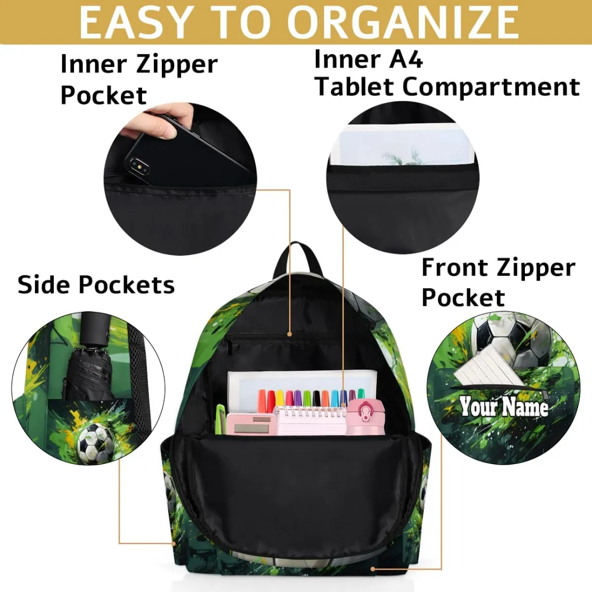 Personalized Football Preschool Toddler Backpack for Boys Girls Custom Kids Name Small Bookbags Kindergarten Elementary Backpack, Funny Football
